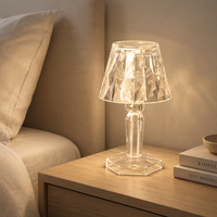 Lampe de table en cristal diamant, veilleuse LED à piles, décoration scintillante pour la maison, cadeau pour la chambre à coucher