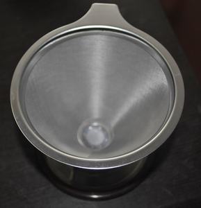 Goutteur de cône de <span class=keywords><strong>café</strong></span> de type nid d'abeille en acier inoxydable 800 double couche 304 mesh tasse en silicone anneau pour filtre - Product Image 2
