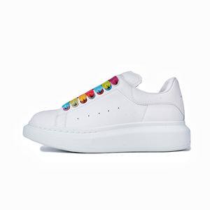 Chaussures décontractées de luxe McQ pour hommes et femmes, printemps été, skateboard, sport, petite semelle épaisse en cuir PU blanc pour la course à pied - Product Image 4