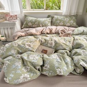 ชุดเครื่องนอนเนื้อผ้านุ่มพิเศษ (สไตล์ INS) ชุดผ้าปูที่นอนพิมพ์ลาย พร้อมผ้าปูที่นอนแบบมีขอบ ขนาด Twin, Full, Queen, King จัดส่งแบบดรอปชิปปิ้ง สิ่งทอสำหรับใช้ในบ้าน - Product Image 4