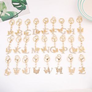 Oferta Especial: Llavero Original de Aleación Metálica con Letra y Cristal, Diseño Artístico de Mariposa Ligero, Colgante para Llaves - Product Image 1