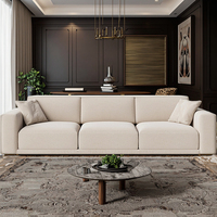 Canapé d'angle moderne de luxe léger FERLY, vente directe usine, trois places en tissu, idéal appartement et villa