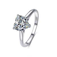 Bague de fiançailles en argent sterling 925 avec moissanite cœur VVS1 de 2 carats personnalisée pour femme, certifiée GRA, vente en gros de bijoux