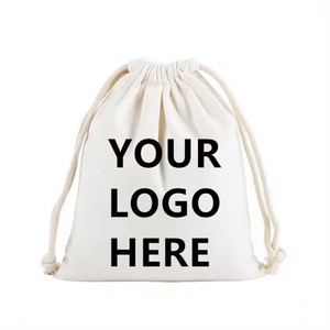 Wedding Candy Customized LOGO Printing Package Pouch High Quality Muslin Cotton <b>Drawstring</b> Gift <b>Bags</b> - Product Image 1