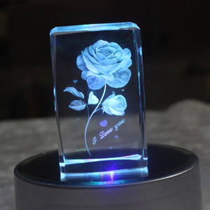 Honor của tinh thể <span class=keywords><strong>3D</strong></span> laser pha lê trống Rose <span class=keywords><strong>Cube</strong></span> đầy màu sắc LED ánh sáng cơ sở pha lê Cubic - Product Image 2