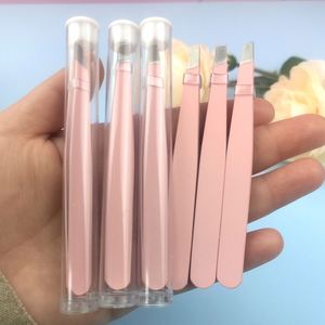 Factory Direct <b>Sale</b> Thick Metal Private Label Stainless Steel Hollow Tweezers for Eyebrows,Eyelashes,Facial Hair Makeup Tweezers - Product Image 6