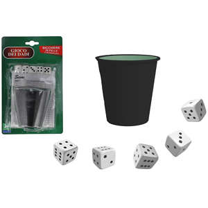 Jeu de dés 5 pièces avec gobelet en cuir et tableau de scores - Product Image 1