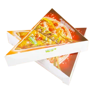 Boîtes à Pizza personnalisées recyclables, emballage imprimé, Triangle, récipient alimentaire, boîte à Pizza en papier