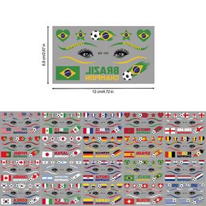 Autocollants de <span class=keywords><strong>tatouage</strong></span> temporaire effet <span class=keywords><strong>tatouage</strong></span> éphémère pour le Tournoi de football 2026, 10 feuilles, Tatouages temporaires pleine face à motif drapeau pour les fans et les supporters - Product Image 5