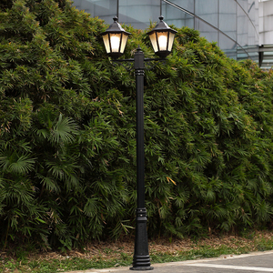 Lampadaire de jardin extérieur en fer, LED blanc chaud, abat-jour en verre, IP66, AC 220V, garantie 10 ans, alimenté par énergie solaire, détecteur de mouvement, intensité variable - Product Image 5