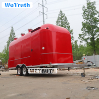 Remorque à glaces Wetruth, chariot à café, camion de restauration mobile avec cuisine complète, remorque alimentaire en acier inoxydable, chariot de vente de hot-dogs