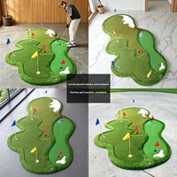 Ensemble simulateur de putting personnalisé avec logo, en mousse de gazon PP pour usage intérieur et extérieur - Commande directe usine