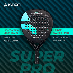 CASTON SPORTS IANONI Racchetta Professionale SUPER <span class=keywords><strong>PRO</strong></span> Blu/Viola per Paddle <span class=keywords><strong>Tennis</strong></span> in Fibra di Carbonio 3K con Superficie 3D - Product Image 2