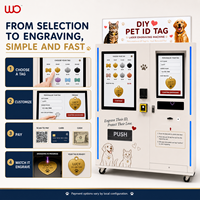 Máquina Expendedora Comercial Inteligente de Placas de Identificación para Mascotas, Grabado Láser Personalizado, Acero Inoxidable, Código QR, Monedas, Centro Comercial