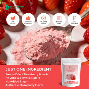 Herbspirit Muestra Gratuita de Polvo de Fresa Orgánico, Polvo de Jugo de Fresa - Product Image 3