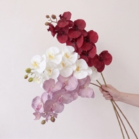 Lot de 10 orchidées artificielles Phalaenopsis pour mariage, décoration maison et hôtel, fleurs artificielles pour centres de table