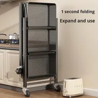 Chariot de rangement pliable à plusieurs niveaux pour les livres de légumes dans le salon et la cuisine Solution d'organisation améliorée