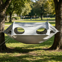 Hamac de camping extérieur en nylon 270 cm pour deux personnes, capsule spatiale de voyage, avec moustiquaire intégrée anti-moustiques et anti-UV