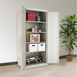 Armario de Almacenamiento Alera de 78 Pulgadas de Alto, Resistente, Soldado, Color Gris Claro, 36 x 24 Pulgadas, Ensamblado con Cuatro Estantes Ajustables (ALECM7824LG) - Product Image 4