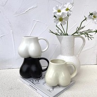 Mug à café en céramique amusant en forme de corps féminin avec cuillère et plateau, tasse à lait nordique en forme de fesses, décoration de table créative pour fête, cadeau