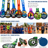 Fabricant de médailles sportives vierges en plastique PVC caoutchouc personnalisées de haute qualité par sublimation