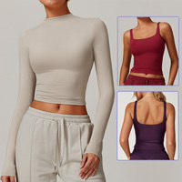 Ensemble de vêtements de sport personnalisés avec logo, vêtements de yoga pour femmes, pantalon de survêtement, sweat-shirt à manches longues, vêtements de sport personnalisés imprimés