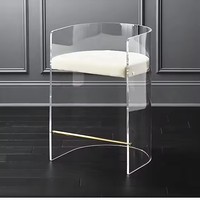 Chaise de salle à manger transparente en acrylique de style nordique, chaise minimaliste pour chambre à coucher, chaise à dossier pour la maison, chaise de salle à manger pour hôtel et conférence