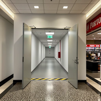 Porte coupe-feu en acier ignifuge de sécurité pour supermarchés et hôpitaux, de conception architecturale moderne, sur mesure, aux dimensions standard Mexin, certifiée UL