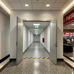 <span class=keywords><strong>Porte</strong></span> coupe-feu en acier ignifuge de sécurité pour supermarchés et hôpitaux, de conception architecturale moderne, sur mesure, aux dimensions standard Mexin, certifiée UL - Product Image 3