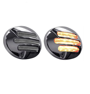 1 * pcs 2 "x 3" inch Chrome bạc 12-24V màu kép hổ phách + hình bầu dục màu đỏ 3-Dây không thấm nước IP67 xe tải Trailer dẫn bên đánh dấu ánh sáng - Product Image 4