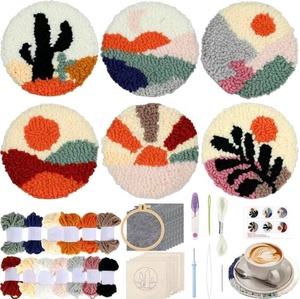 ชุดอุปกรณ์ทำพรมปักมือแบบ Punch Needle ลายดอกไม้ แบรนด์ XIXI ทำจากโพลีเอสเตอร์ - Product Image 1