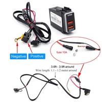Chargeur de voiture QC3.0 avec double USB et câble 12V 3.1A Charge rapide 3.0 adaptateur de voiture avec tension LED pour Nissan