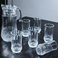 En gros, Carafe à eau en verre transparent épaissi de qualité supérieure pour boissons froides, avec emballage en lot