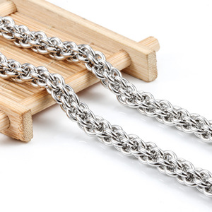 Cadena de Eslabones 3D de Acero Inoxidable con Diseño Único |   Resistente al Óxido, Hipoalergénico e Impermeable para la Creación de Joyería DIY - Product Image 4