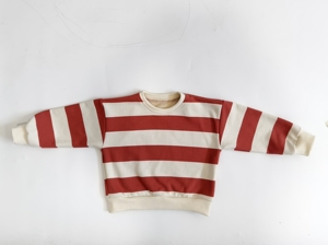 Felpa Oversize a Righe in Spugna Francese per Neonati e Bambini, Top Pullover, <span class=keywords><strong>Abbigliamento</strong></span> per Bambini - Product Image 5