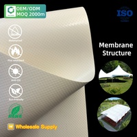Tissu enduit PVC imperméable anti-UV imprimé uni, robuste et certifié ISO, pour abri de voiture extérieur