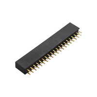 Conector Hembra de Doble Fila 2x20 Pines (40p) con Paso de 2.54mm, Largo de 2mm, Tipo THT, para Soldadura, Chapado en Oro, Apilable para PCB Raspberry Pi