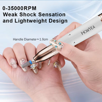 HOWYEA Lime à ongles professionnelle portable rechargeable USB 35000 tr/min avec fonction de ponçage