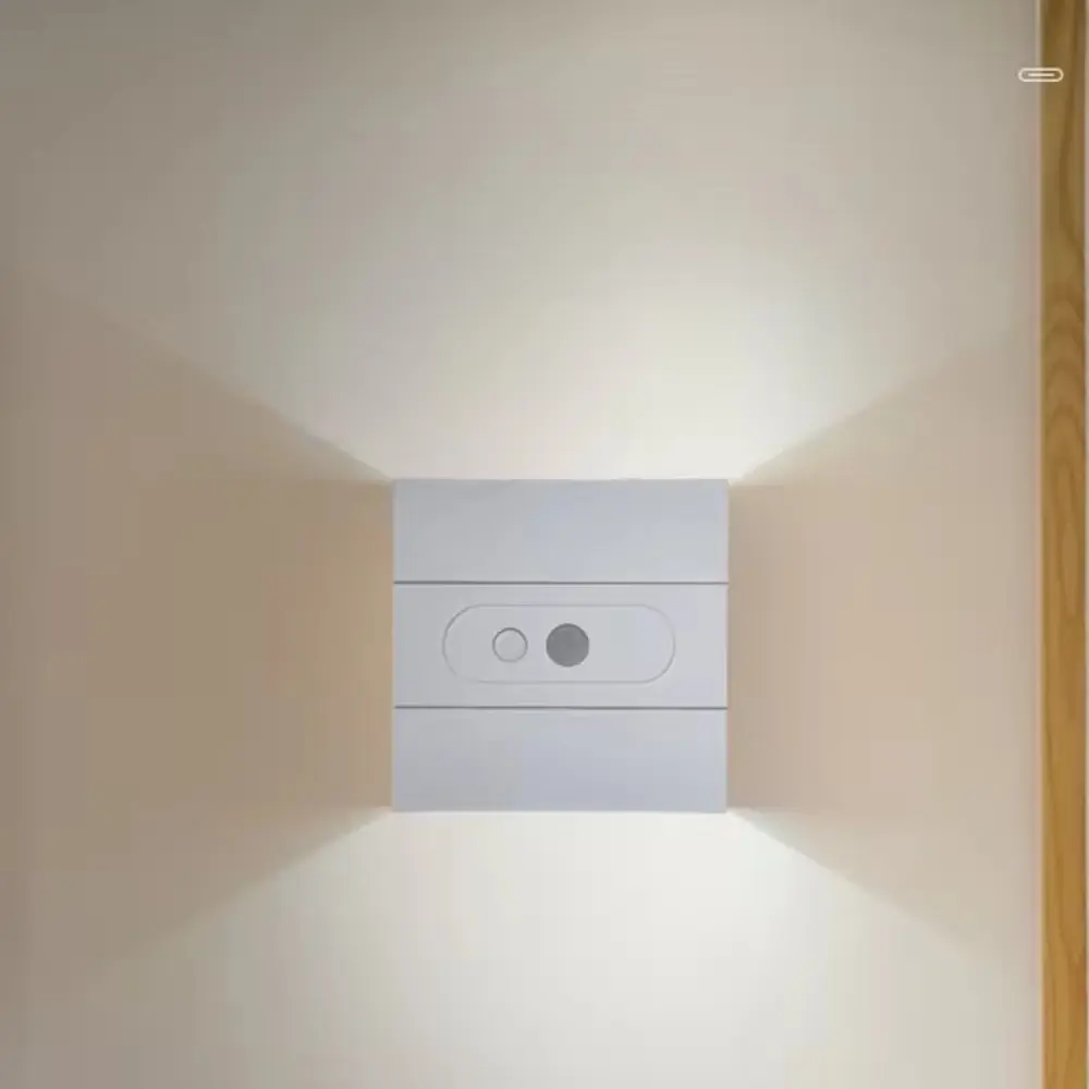 Aplique de noche de Material ABS para interiores, escalera de luz con USB recargable, LED, lámpara de pared con Sensor de movimiento para dormitorio