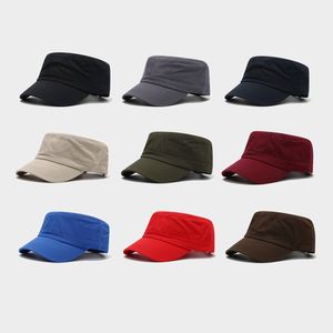 New Korean Solid Color Cotton <b>Flat</b> Top Baseball <b>Cap</b> <b>Men</b> Women Outdoor Casual Sports Camp Hat for <b>Men</b> - Product Image 2