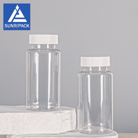 Flacon à pilules en PET transparent de 150 ml, bocal portable à bouchon à vis, flacon personnalisé pour vitamines, flacon pharmaceutique médical vide