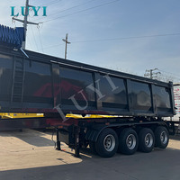 Semi-remorque benne Luyi 4 essieux personnalisable en acier noir en forme de U, capacité de charge 80t, pneus neufs 12R22.5 pour le transport de marchandises en vrac, Shandong