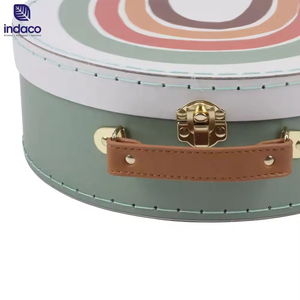 Rainbow <b>pattern</b> semi-circular hand-held storage box, children's toy storage box, retro <b>paper</b> gift box, baby suitcase - Product Image 6