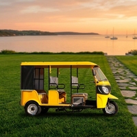 Tricycle Électrique E-Tuk d'Usine, Auto-Rickshaw 2000W 60V, Autonomie 150-250km, Vitesse 40km/h, 9 Places, Cabine Fermée, pour Transport de Passagers (Tuk-tuk)