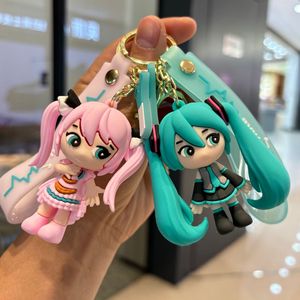 Llavero de PVC con colgante de muñeca Hatsune Miku 3D de dibujos animados, colgante de plástico para mochila, regalos colgantes para parejas y llaves de coche - Product Image 2