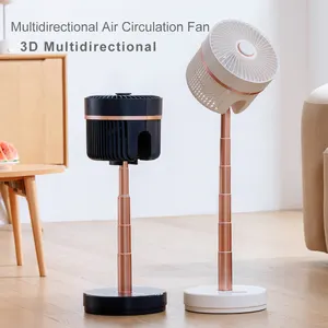 Akıllı ev aletleri için 120 D dönen Fan kablosuz şarj edilebilir pil yükseklik geri çekilebilir orta taban tüm oda hava sirkülasyon fanı
