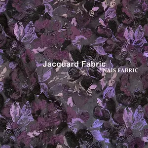 NAIS nuova 100 poliestere viola cotone brocard glitter astratta pittura a olio fiore broccato tessuto damascato jacquard per abbigliamento