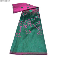 Tissu en dentelle jacquard brodé de fleurs africaines, tissu en dentelle organza jacquard nigérian pour robes de femmes