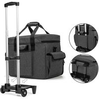 Sacs à machine à coudre pliables personnalisés, étui de transport à roulettes, sacs de rangement pour outils de couture avec poche, sac de transport pliable à roulettes