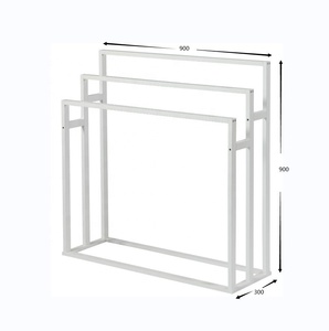 Nuovo portasciugamani autoportante a 3 livelli <span class=keywords><strong>porta</strong></span> asciugamani per l'organizzazione del bagno supporto da pavimento per il bagno <span class=keywords><strong>porta</strong></span> asciugamani da bagno - Product Image 2